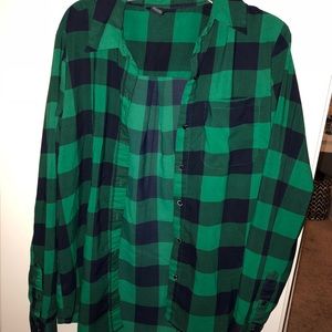 Green & Navy Blue Flannel